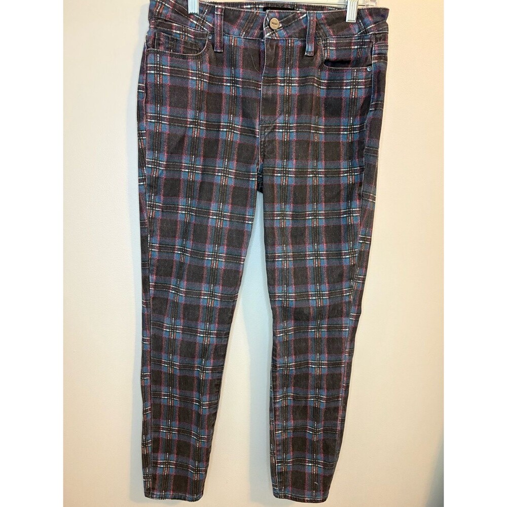 PAIGE Hoxton Ankle Black Atlantic Tartan Plaid Jeans Size 29
